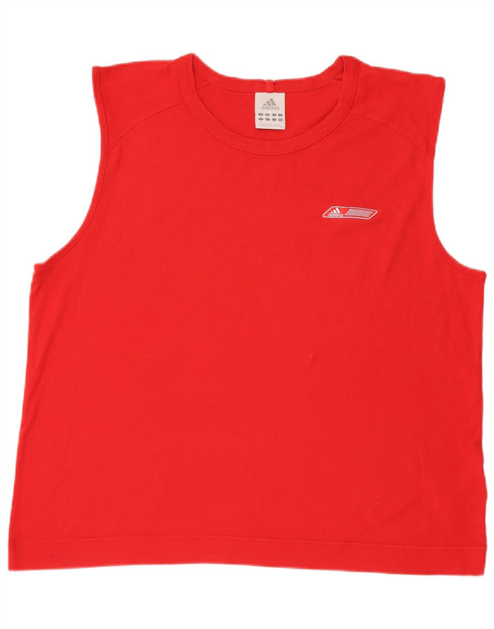 Adidas Mens Colete Top Grande Algodão Vermelho