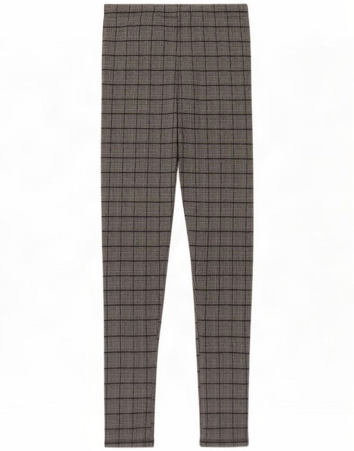 Zara Leggings feminino médio W28 L28 cinza houndstooth