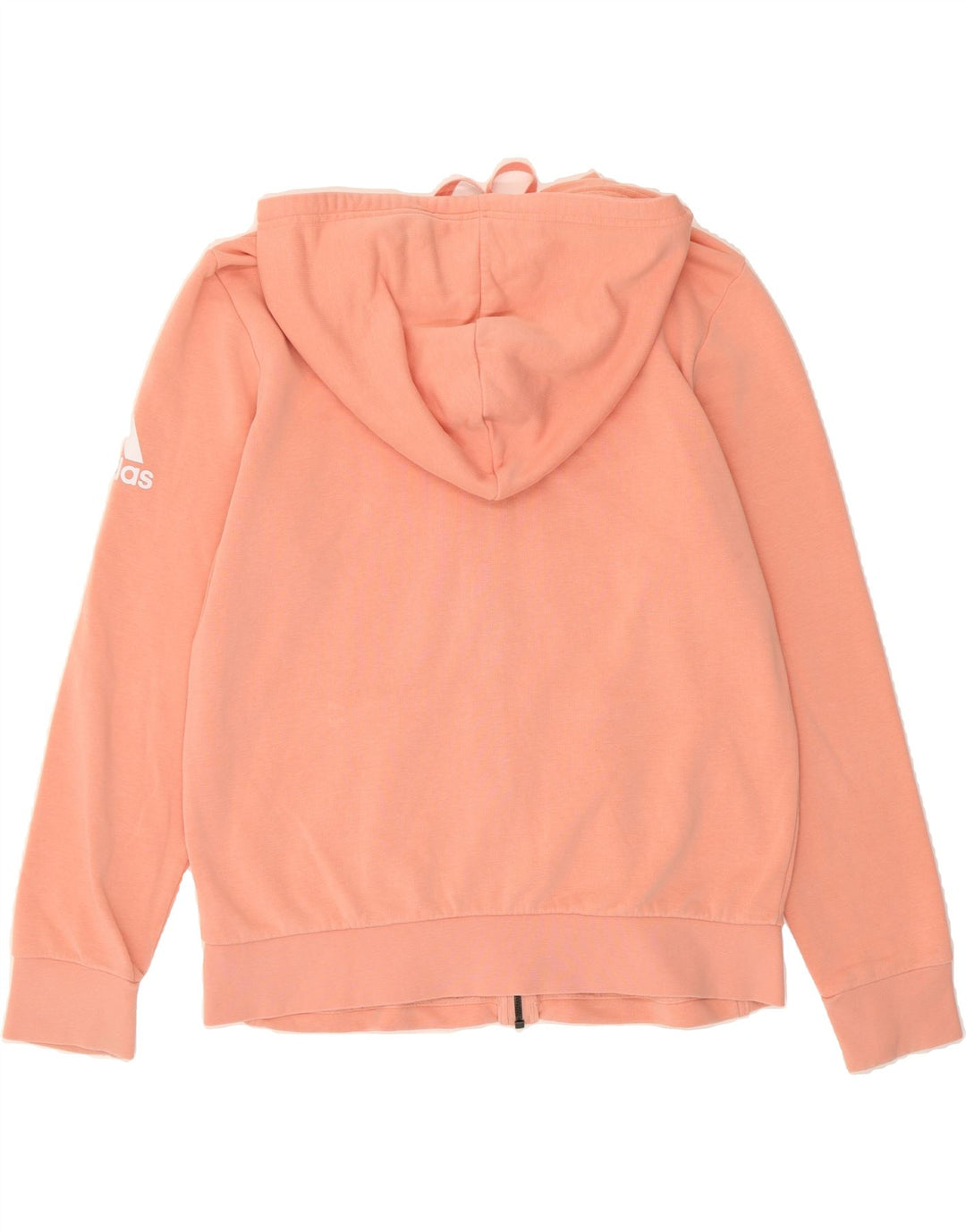 ADIDAS Womens Zip Hoodie Sweater UK 14 Large Pink Vintage Adidas and Second-Hand Adidas from Messina Hembry 