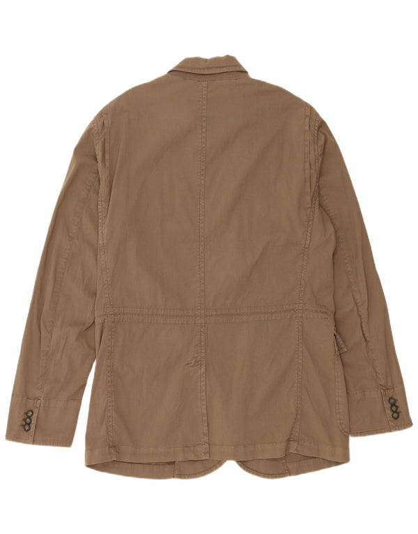 Jaqueta utilitária masculina Trussardi Jeans IT 54 2XL algodão bege