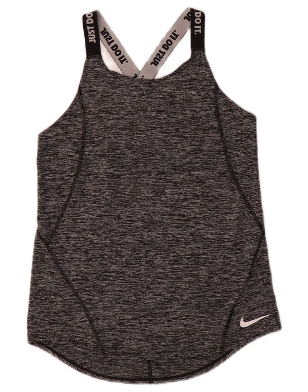 Colete gráfico Nike Girls Top 12-13 anos grande poliéster manchado cinza