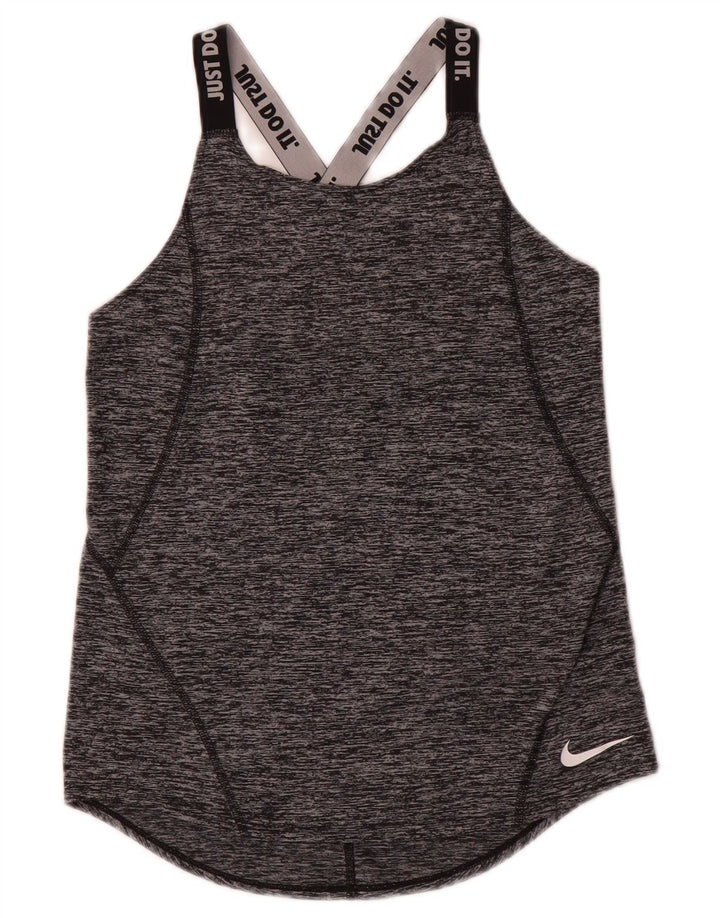 Colete gráfico Nike Girls Top 12-13 anos grande poliéster manchado cinza