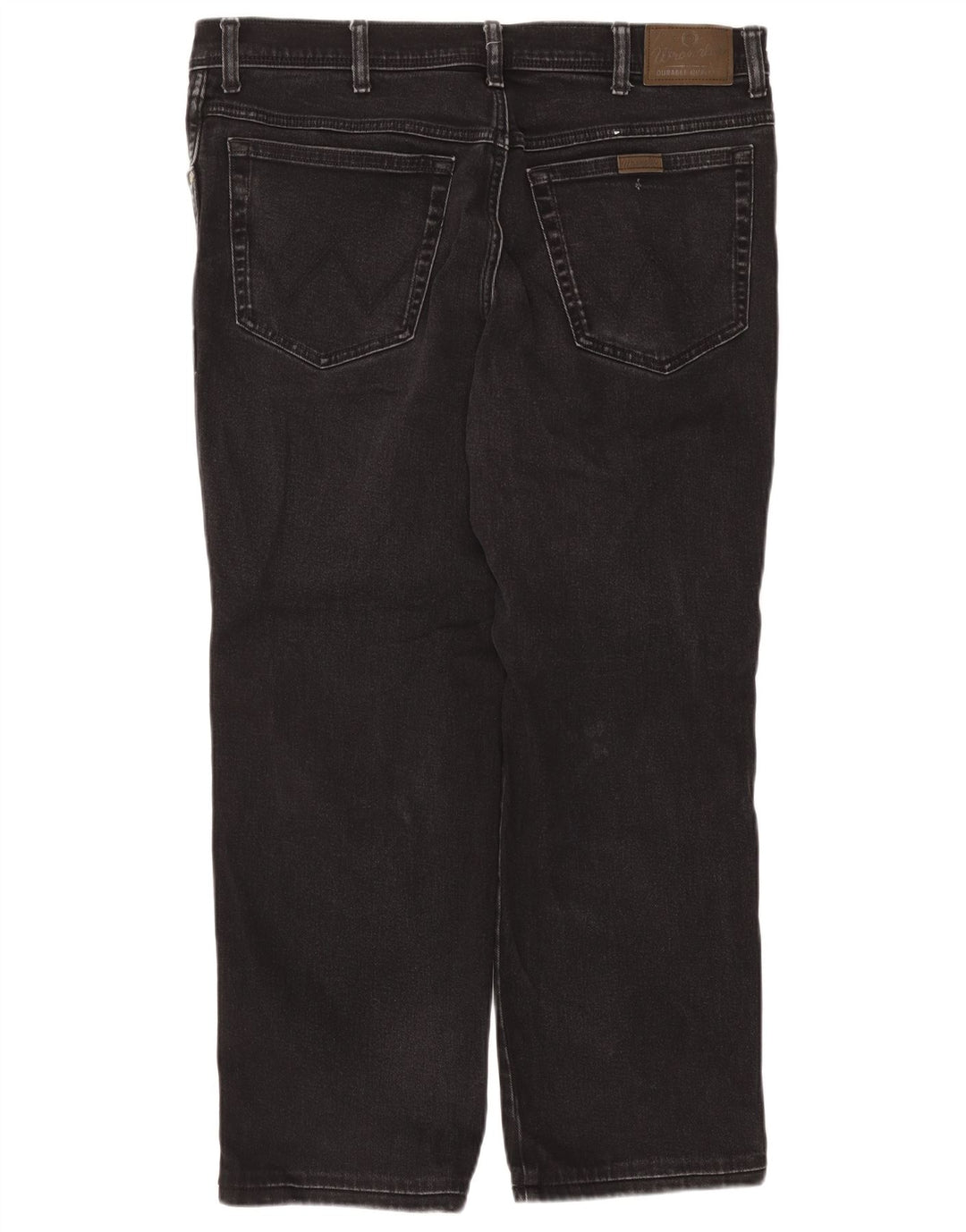 Wrangler Mens Straight Jeans W38 L27 Algodão Preto