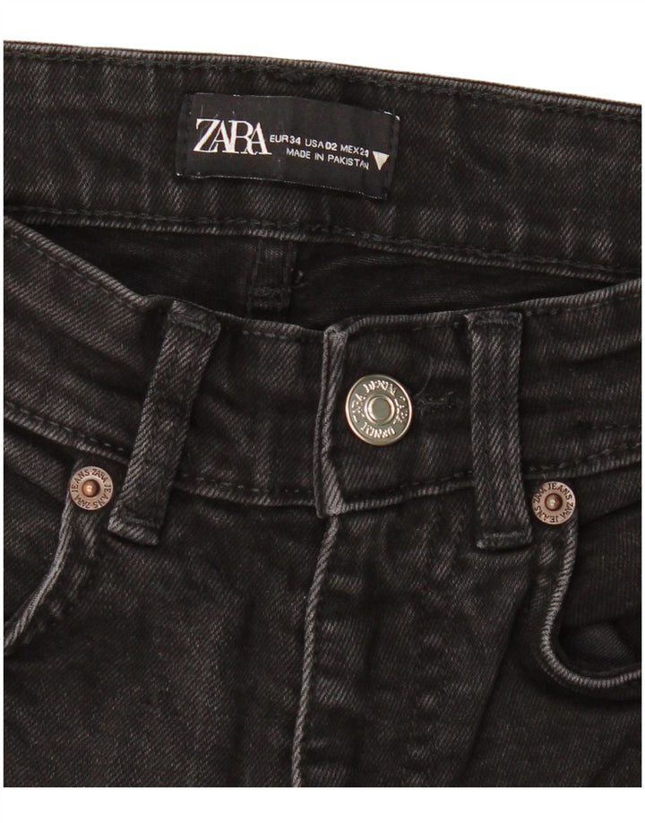 Calça jeans feminina ZARA Bootcut EU 34 2XS W24 L26 preta