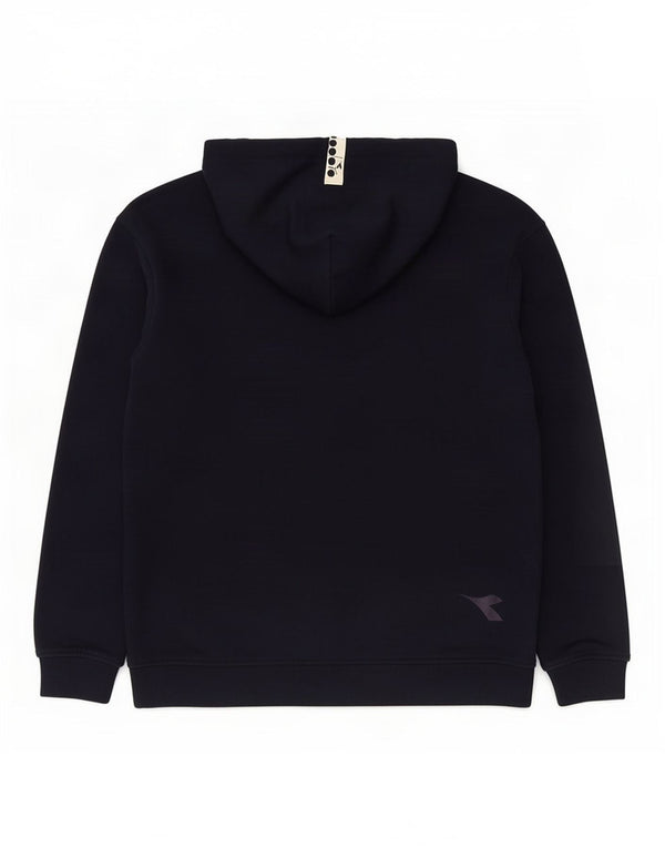 Diadora Mens Graphic Hoodie Jumper Médio Algodão Azul Marinho