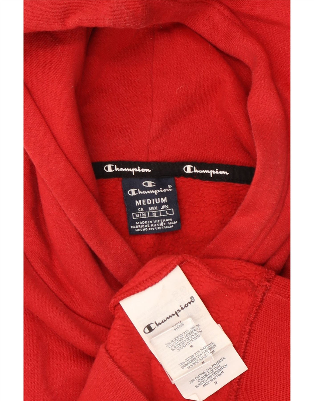 CHAMPION Suéter masculino com capuz médio algodão vermelho