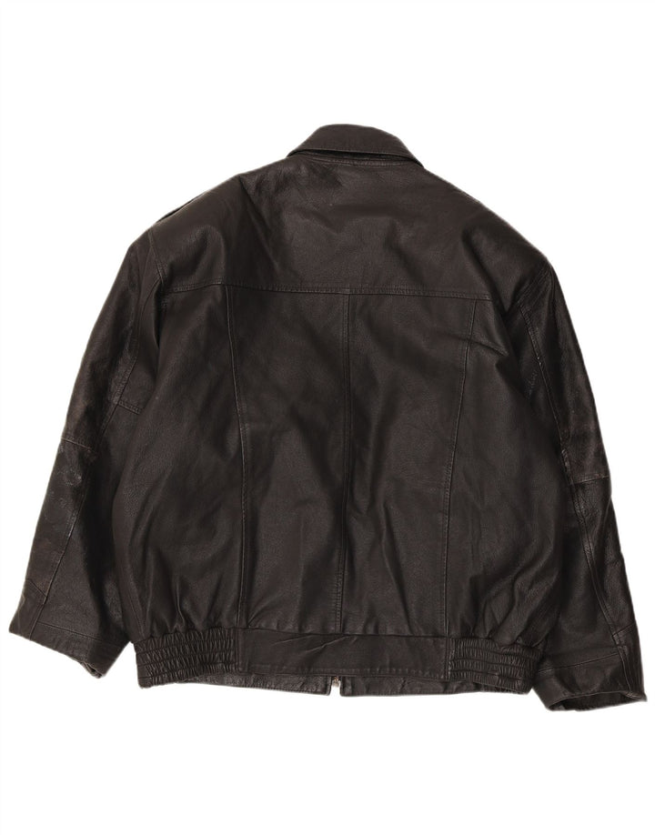 Jaqueta de couro masculina MILAN UK 40 grande couro preto