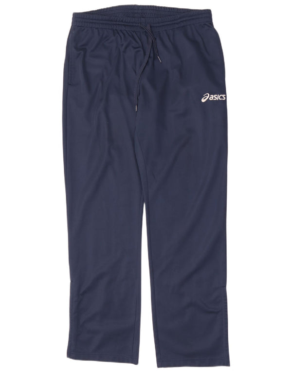 Calça de treino masculina Asics grande poliéster azul marinho
