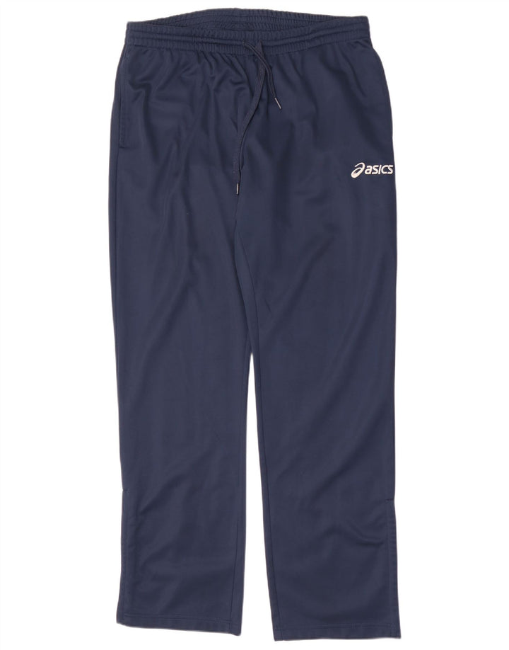 Calça de treino masculina Asics grande poliéster azul marinho