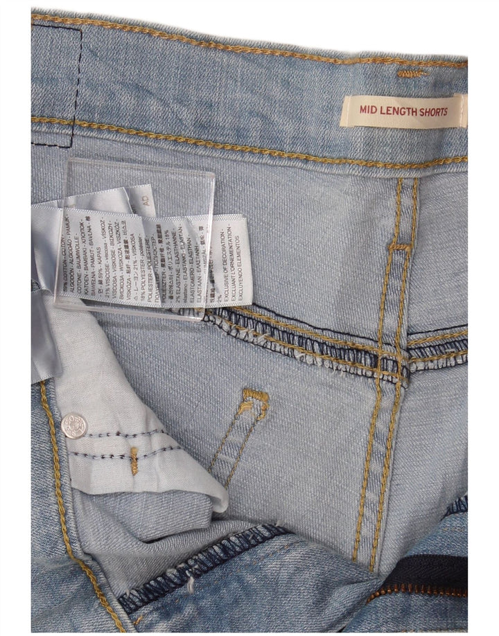 Shorts jeans feminino de cintura média LEVI'S W31 algodão azul médio