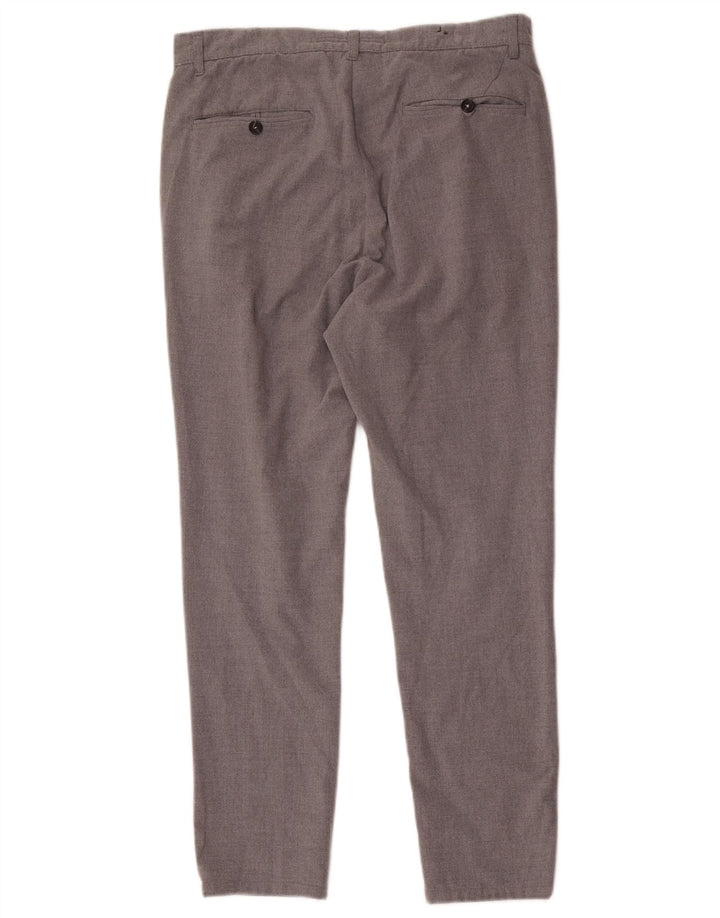 Zara Mens Slim Chino Calças EU 42 Grande W32 L28 Poliéster Cinza