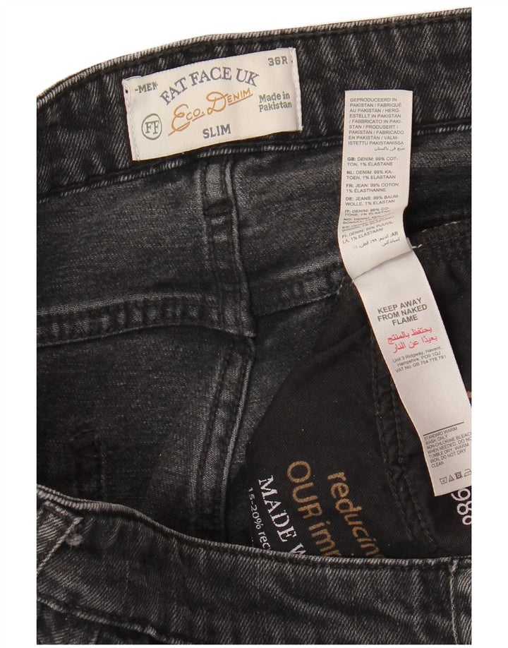 FAT FACE Mens Jeans Slim W36 L31 Algodão Cinza