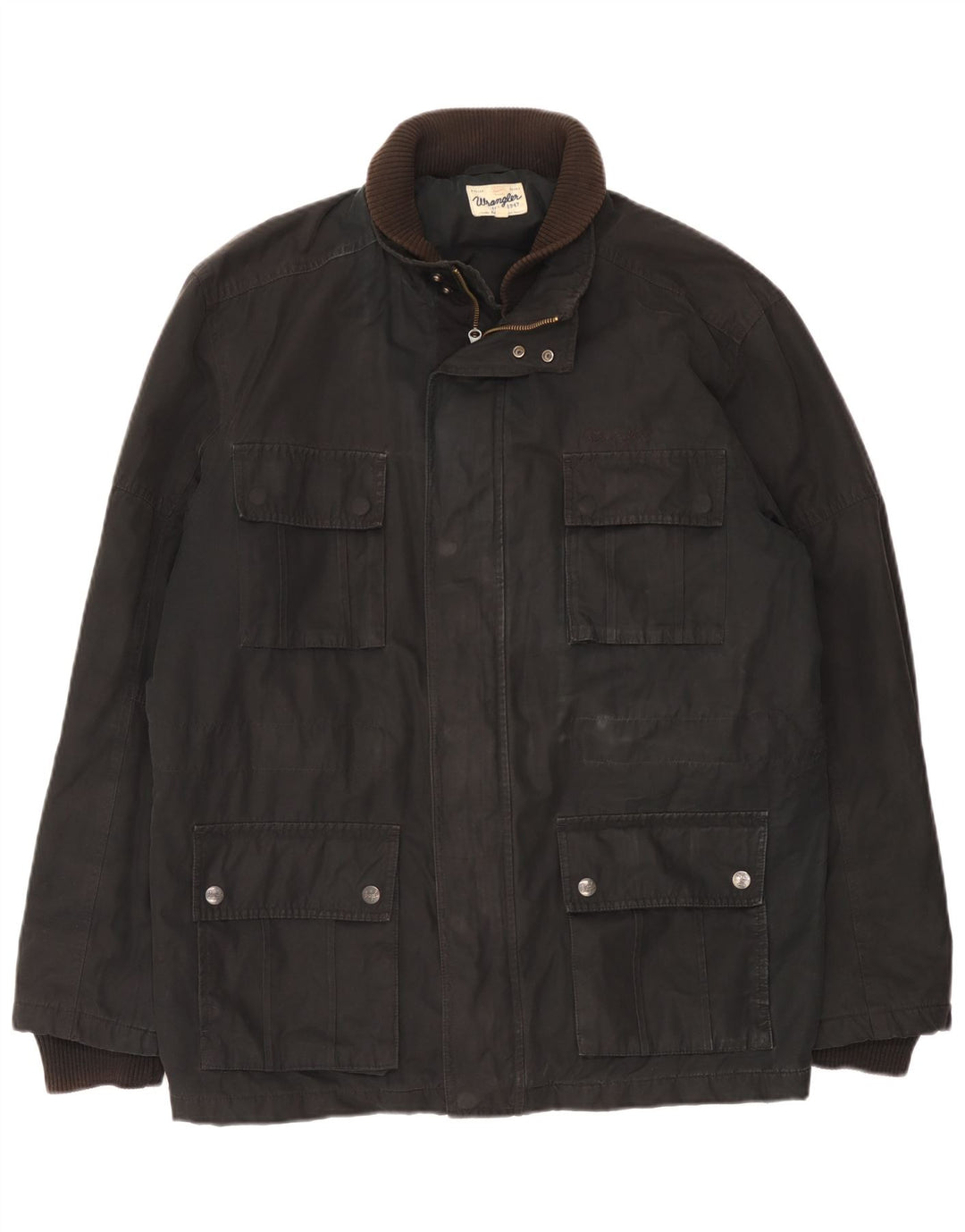 Jaqueta utilitária masculina Wrangler UK 42 XL poliéster preto