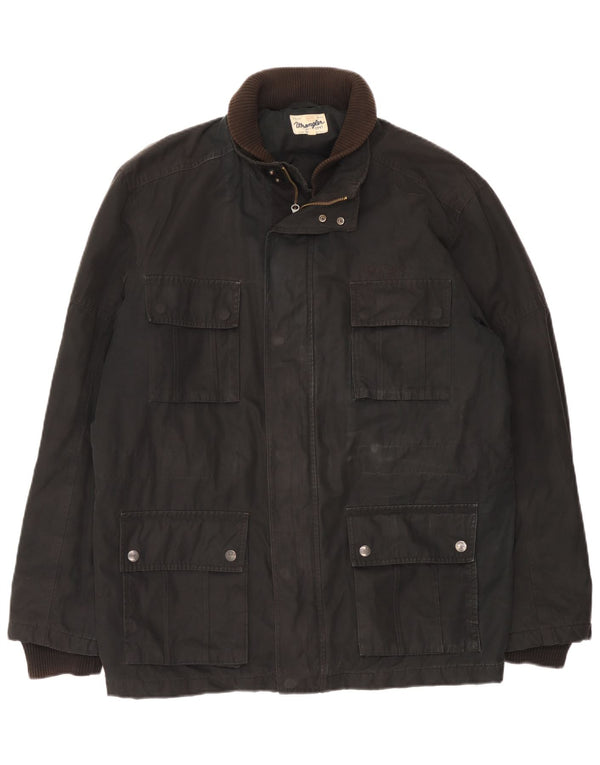 Jaqueta utilitária masculina Wrangler UK 42 XL poliéster preto