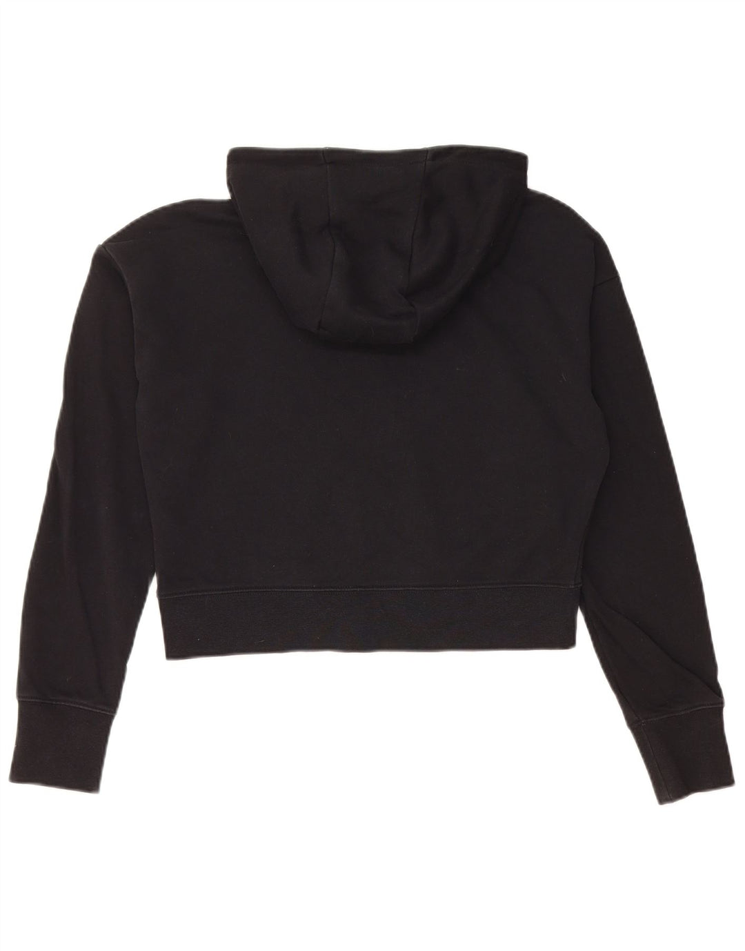 NIKE Girls Crop Graphic Hoodie Jumper 13-14 Anos XL Preto Algodão