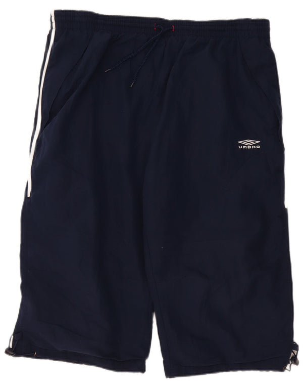 Bermuda esportiva feminina Umbro com estampa gráfica UK 16 grande azul marinho poliéster