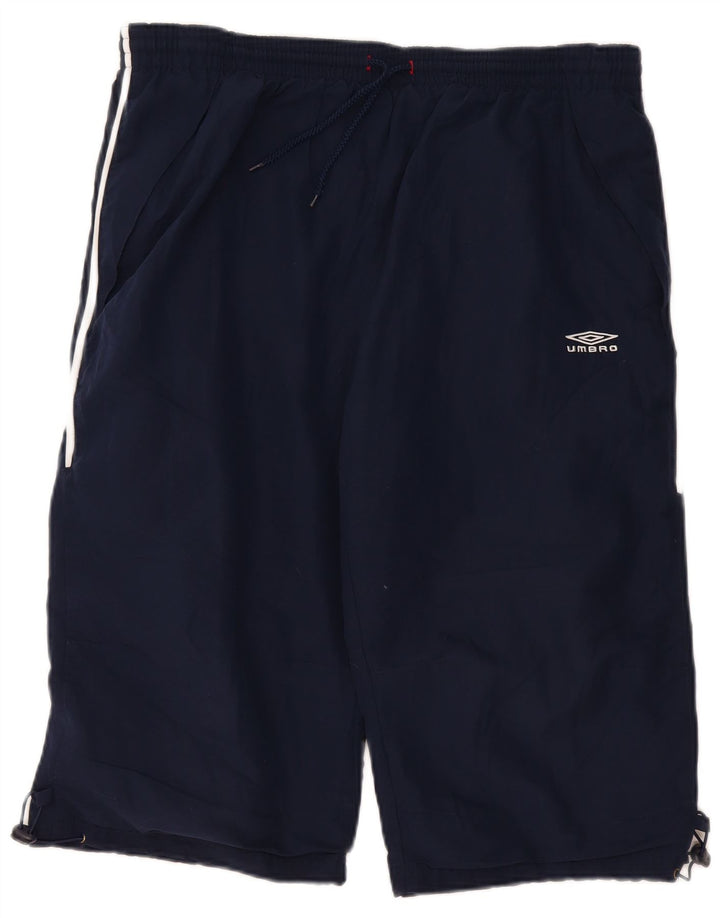 Bermuda esportiva feminina Umbro com estampa gráfica UK 16 grande azul marinho poliéster