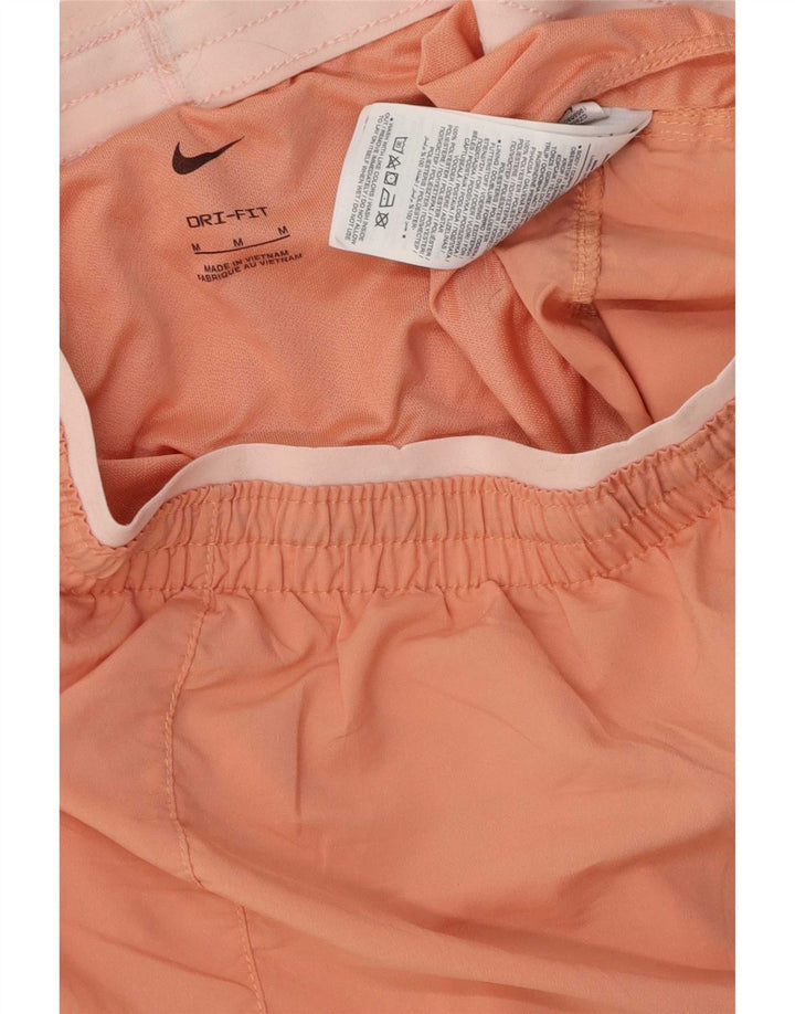 Shorts esportivos femininos Nike UK 12 poliéster listrado rosa médio