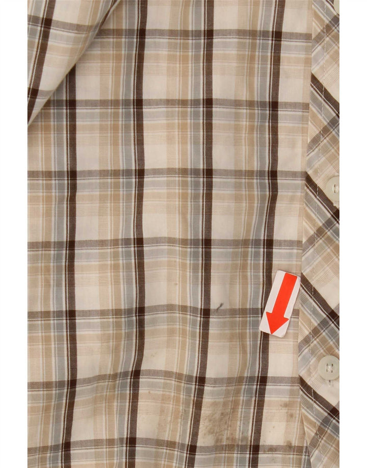 Camisa masculina Ben Sherman grande algodão xadrez bege