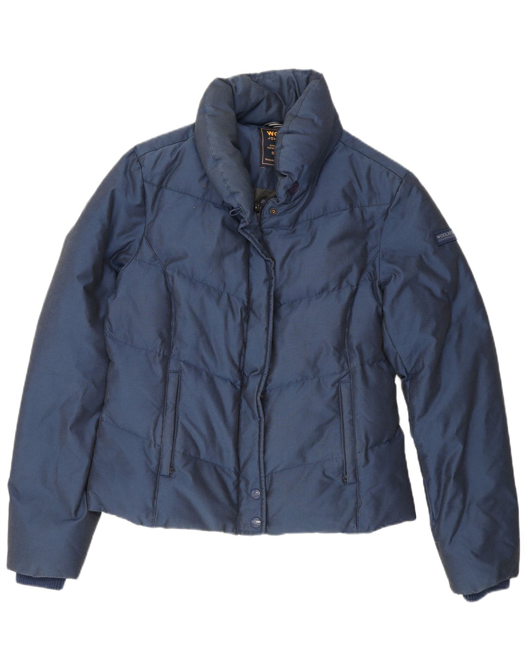 Jaqueta acolchoada feminina Woolrich Reino Unido 16 grande algodão azul marinho