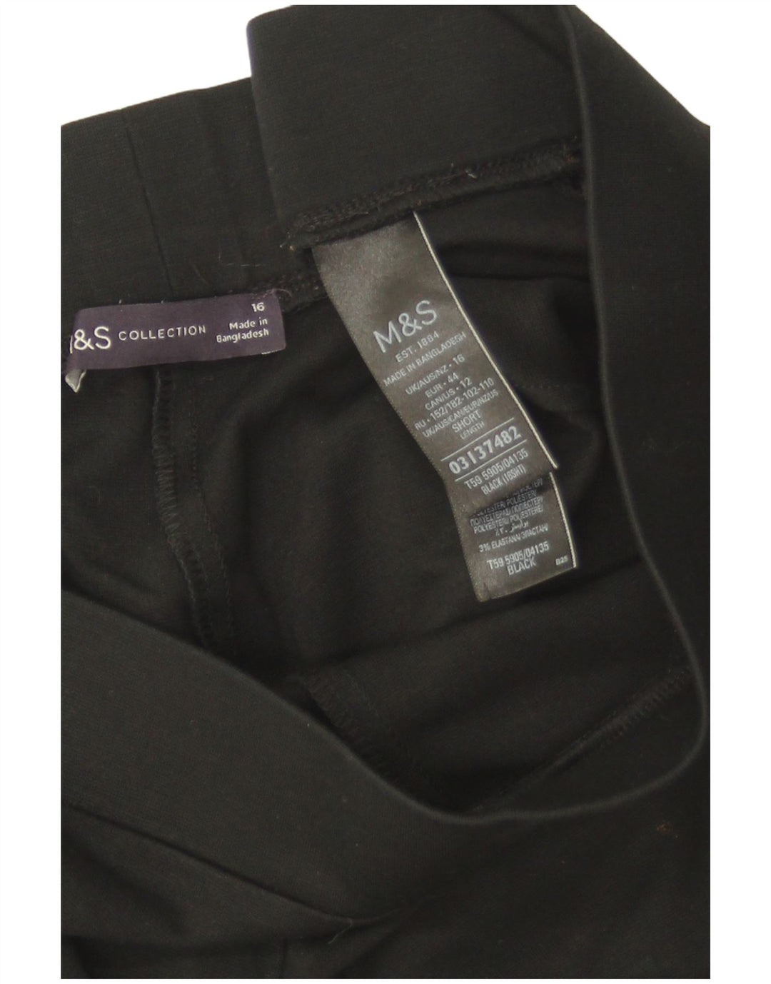 Leggings femininas Marks & Spencer UK 16 grandes viscose preta