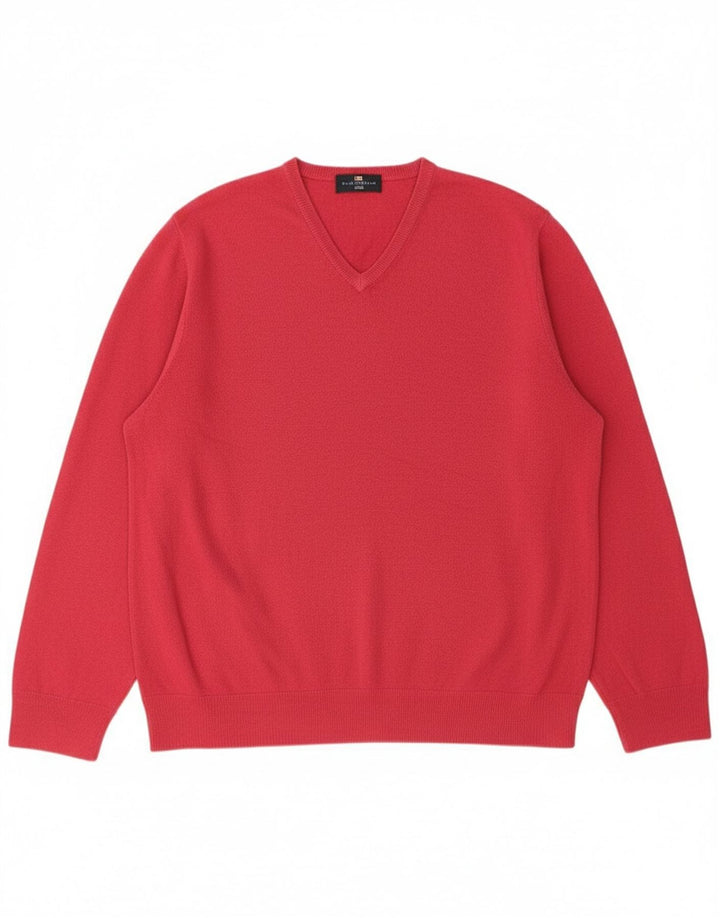 Suéter masculino MARKS & SPENCER Blue Harbor com decote em V XL rosa acrílico
