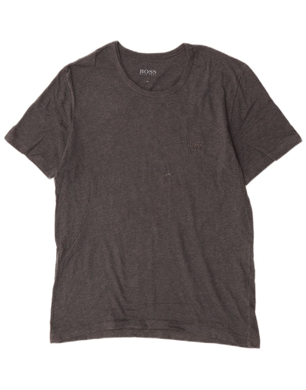 Camiseta masculina Hugo Boss Top algodão cinza médio