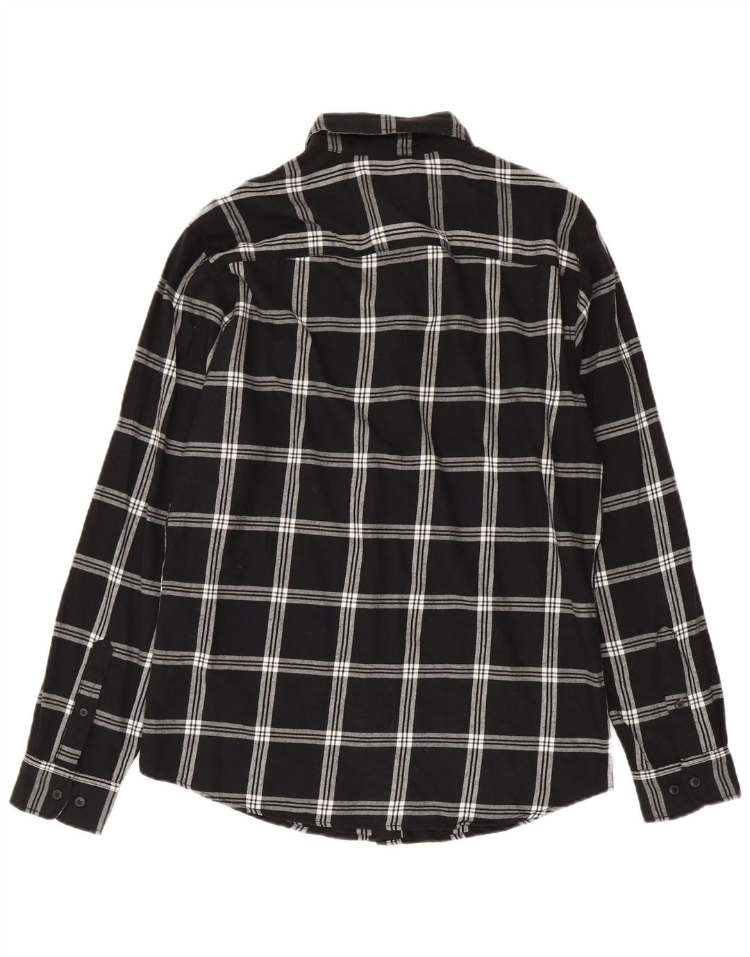 Camisa masculina de flanela Jack & Jones grande de algodão xadrez preto