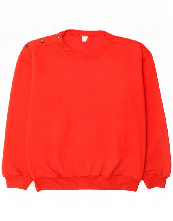 Suéter vintage masculino com gola redonda grande acrílico vermelho
