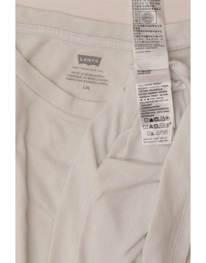 Camiseta feminina Levi's UK 16 grande algodão branco