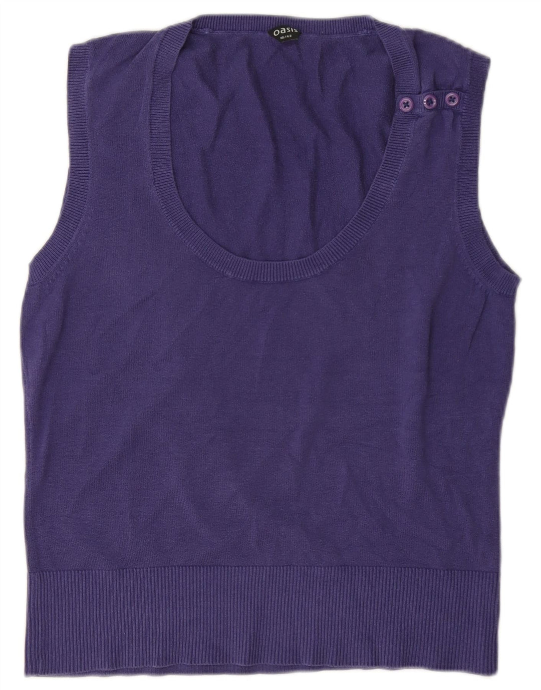 Colete feminino Oasis UK 16 grande algodão azul marinho
