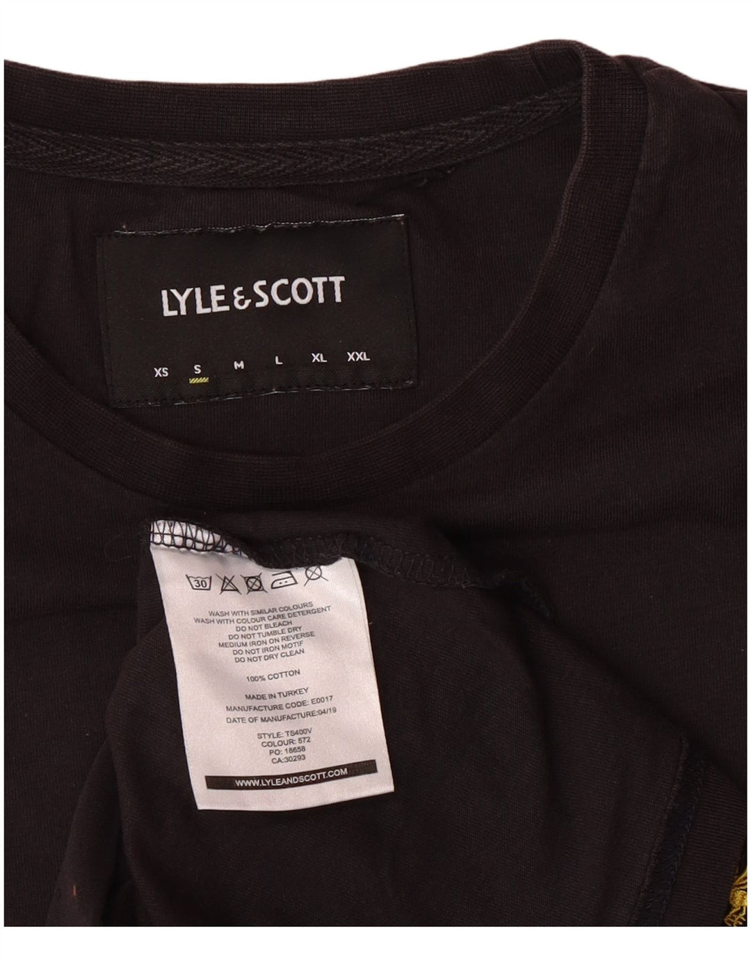 Camiseta masculina LYLE & SCOTT pequena de algodão marrom