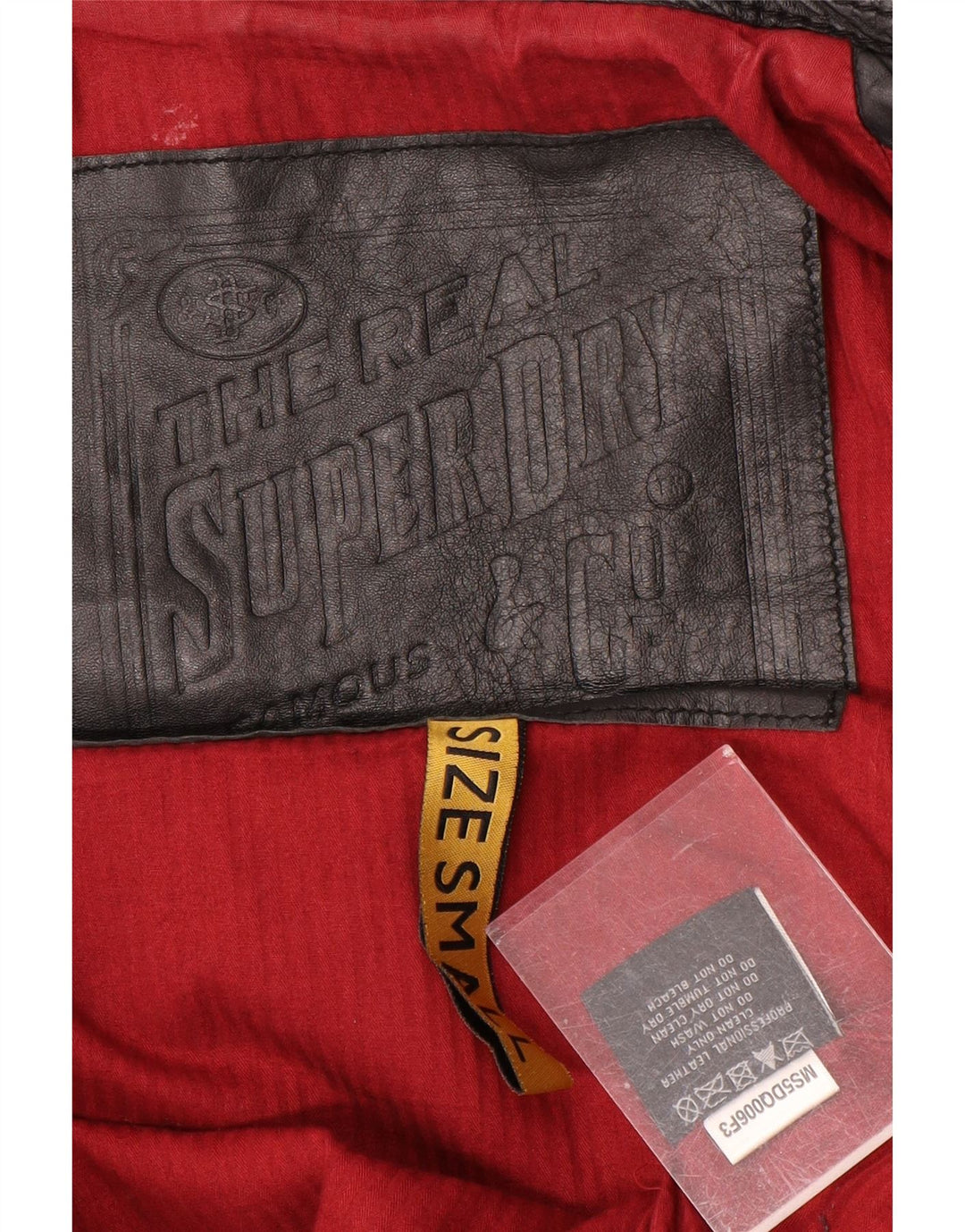 Jaqueta de couro militar masculina Superdry Reino Unido 36 couro preto pequeno