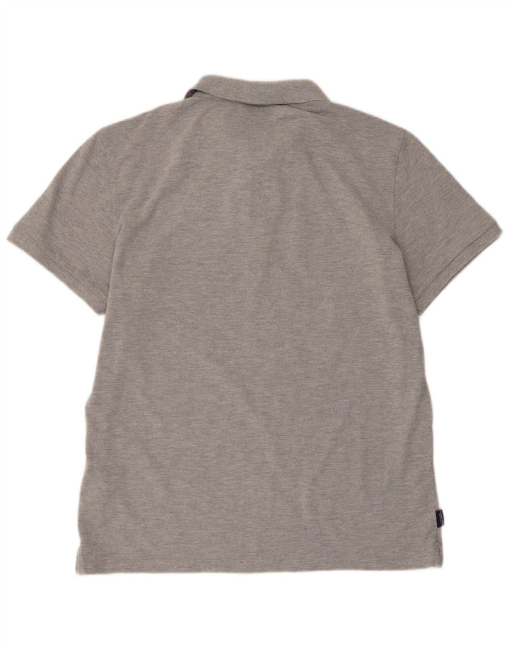 Camisa polo masculina SUPERDRY XL algodão manchado cinza