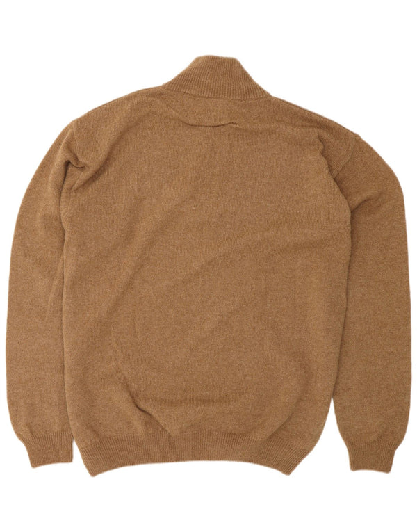 Suéter masculino MARLBORO CLASSICS com zíper e gola 2XL lã marrom