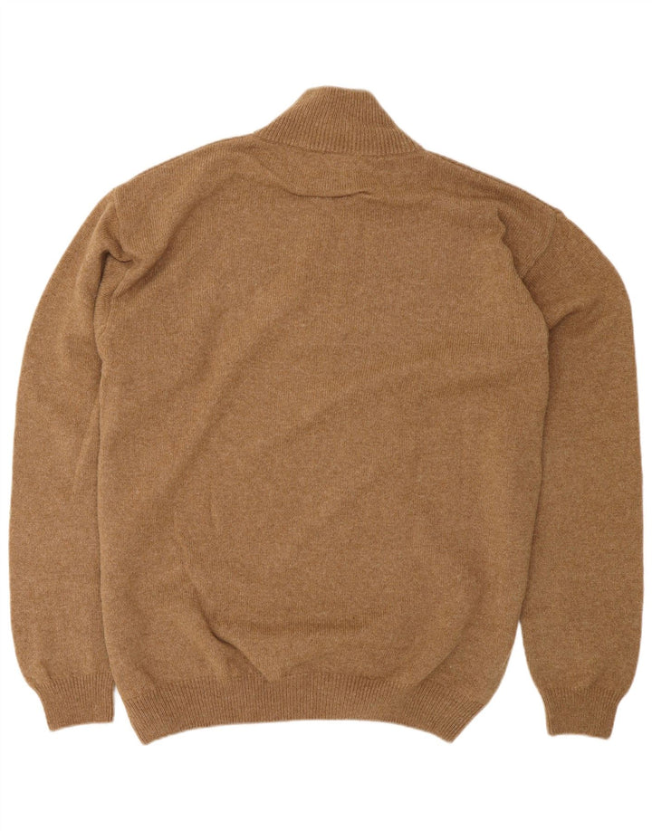 Suéter masculino MARLBORO CLASSICS com zíper e gola 2XL lã marrom