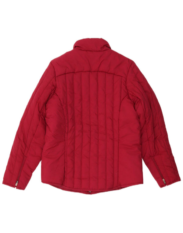 Jaqueta acolchoada feminina Adidas UK 10 pequeno poliéster vermelho
