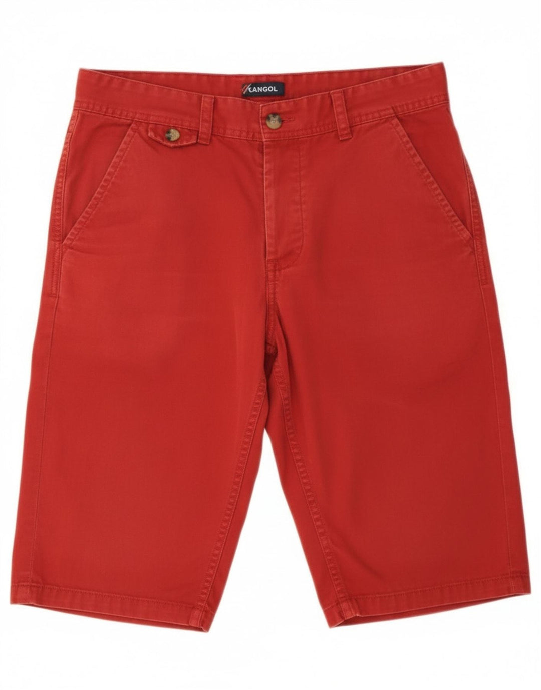 Kangol Mens Chino Shorts Pequeno W29 Algodão Vermelho