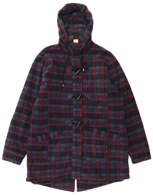Jaqueta Parka com capuz feminina Cotton Traders Reino Unido 16 xadrez azul marinho grande