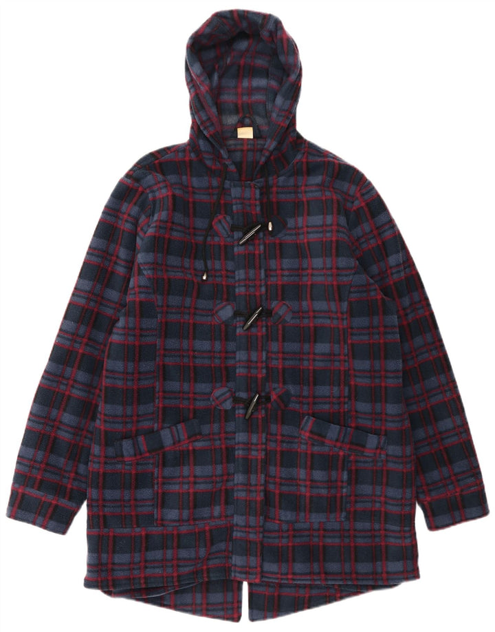 Jaqueta Parka com capuz feminina Cotton Traders Reino Unido 16 xadrez azul marinho grande