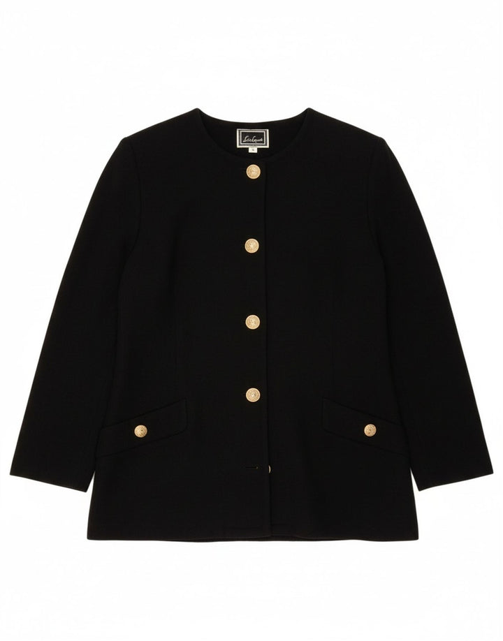 Luisa Spagnoli jaqueta blazer feminina de 5 botões Reino Unido 12 médio preto
