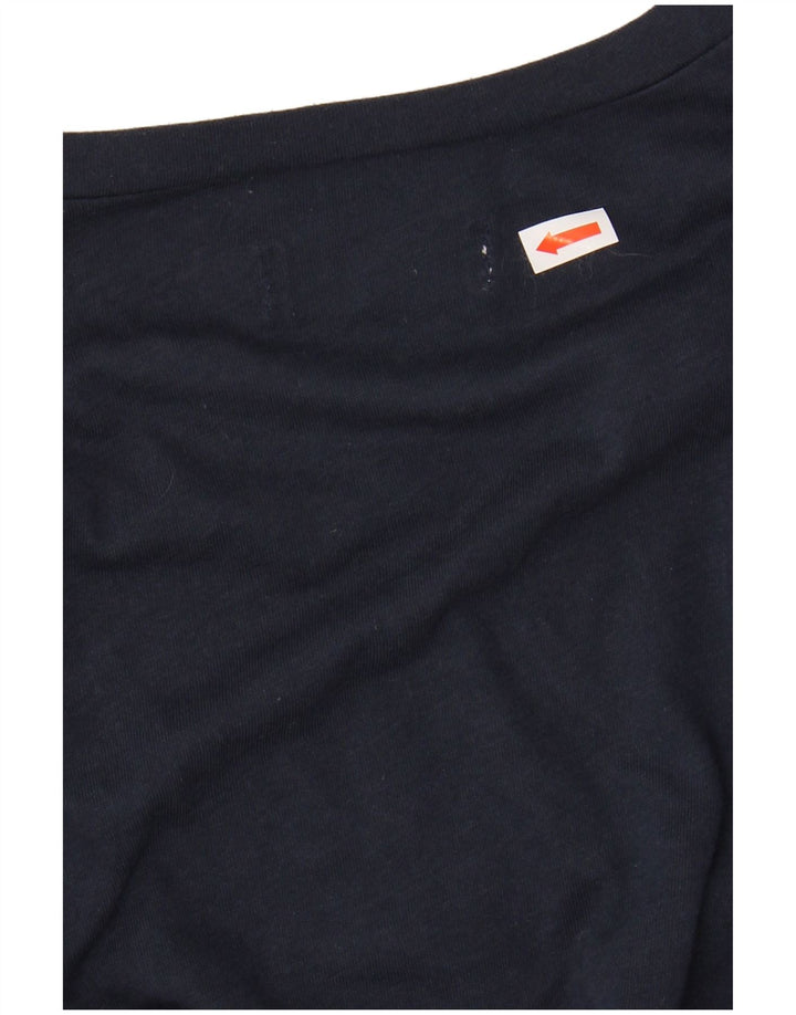 Camiseta feminina HOLLISTER com estampa gráfica UK 6 XS azul marinho algodão