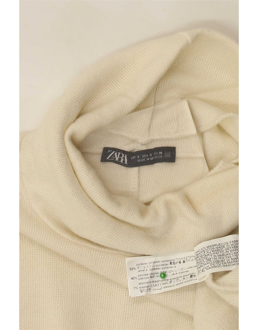 Vestido jumper feminino Zara UK 10 pequeno poliéster bege