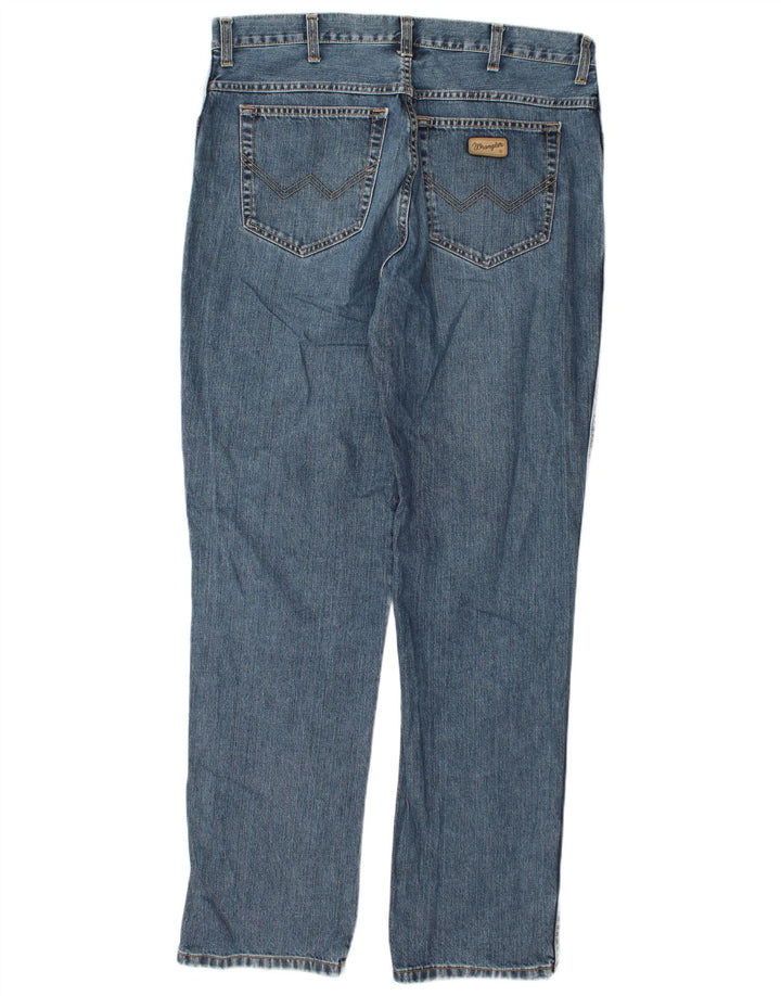 Wrangler Masculino Texas Straight Jeans W38 L36 Azul Algodão