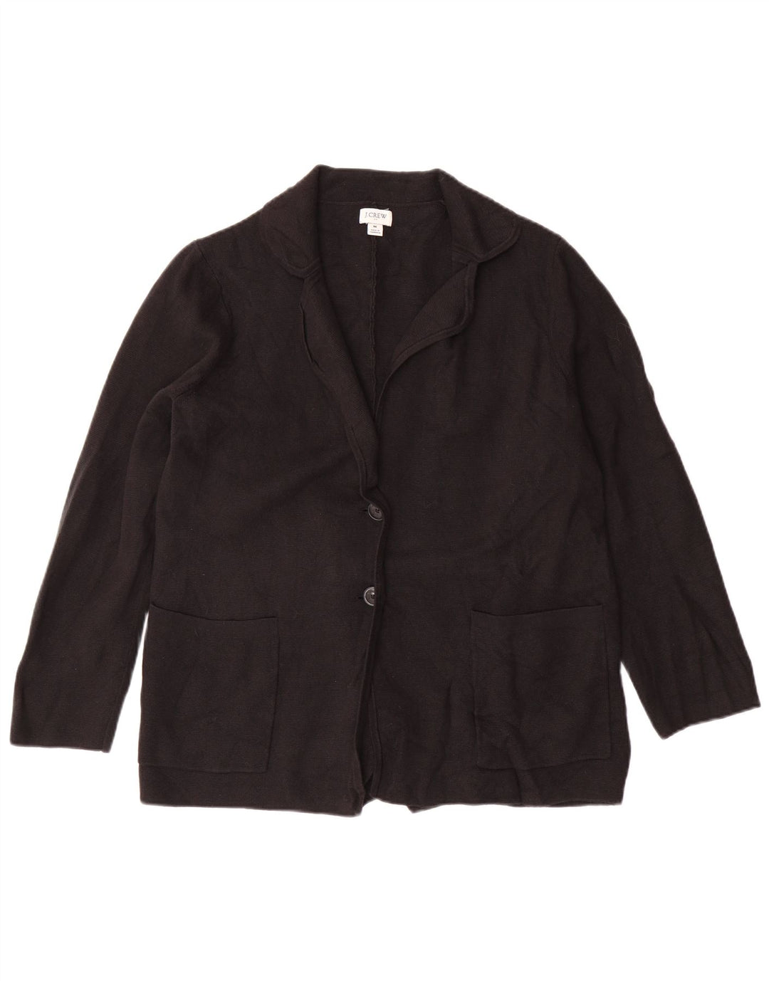 J. CREW Jaqueta blazer feminina de 2 botões Reino Unido 14 algodão preto médio