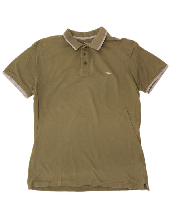 Camisa polo masculina Harmont & Blaine Regular Fit grande algodão verde