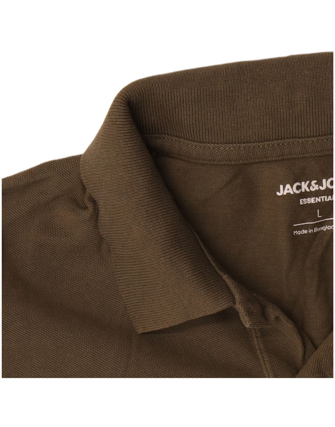 Camisa polo masculina Jack & Jones grande algodão cáqui