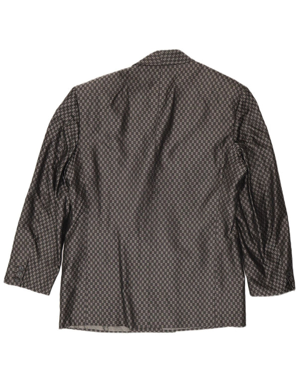 Jaqueta blazer masculina Pal Zileri com peito duplo IT 48 cinza médio geométrico