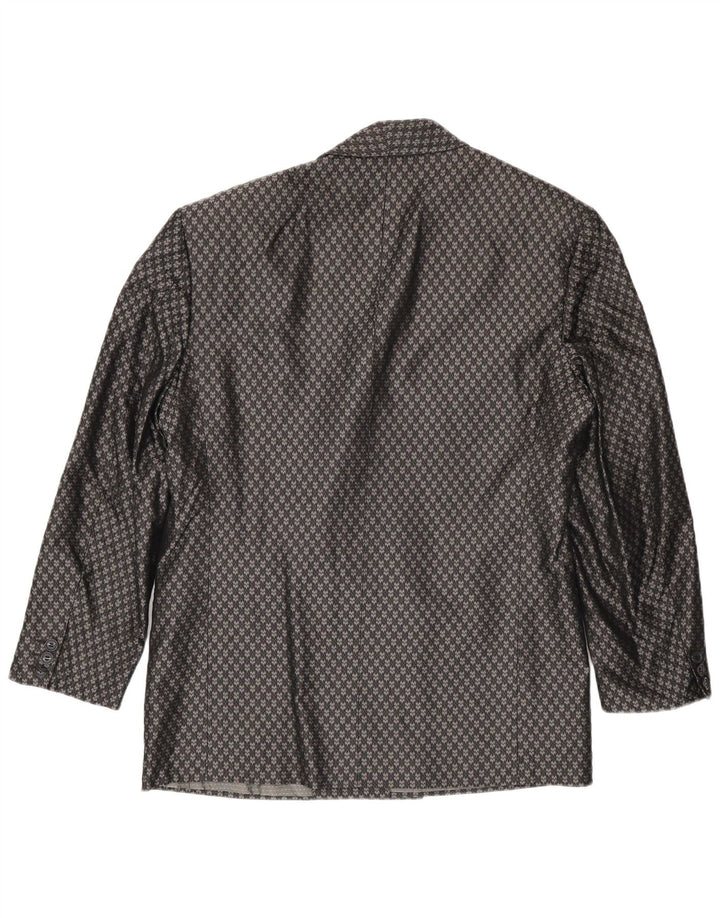 Jaqueta blazer masculina Pal Zileri com peito duplo IT 48 cinza médio geométrico