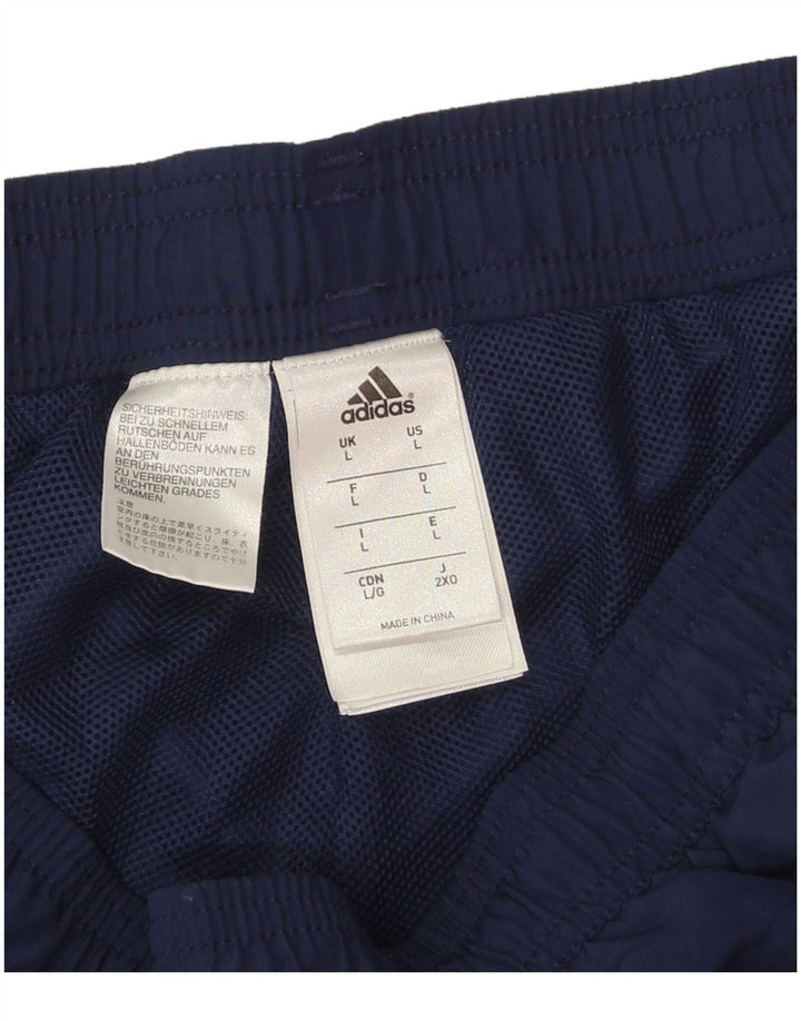 Calça de treino masculina Adidas Joggers grande poliéster azul marinho